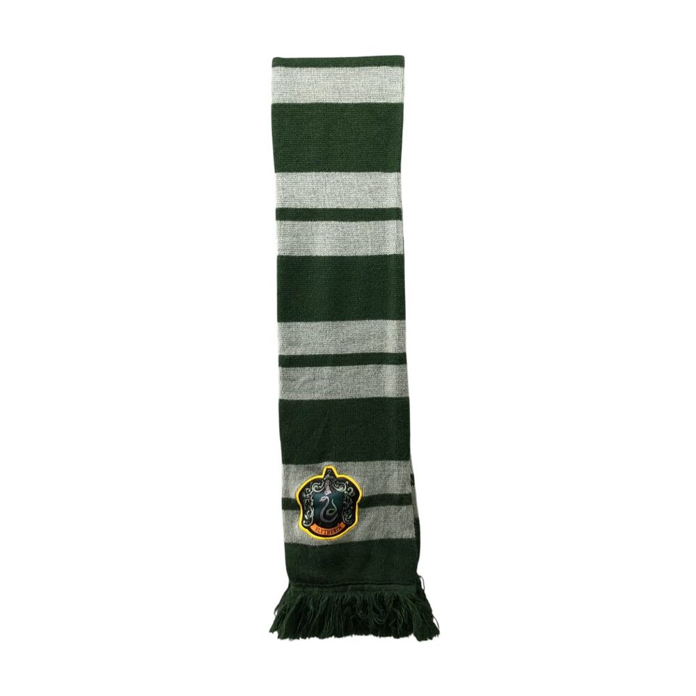 Harry Potter Slytherin Scarf Green Fringe Rectangle One Size Knit Costume